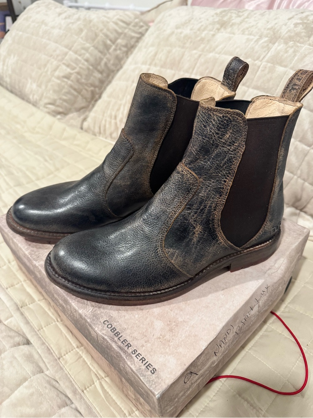BRAND NEW BED STU NANDI Women’s Black Leather Boots Classic Slip-On Style Size 9
